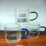 شات قهوه پیرکس Good Morning دسته رنگی
