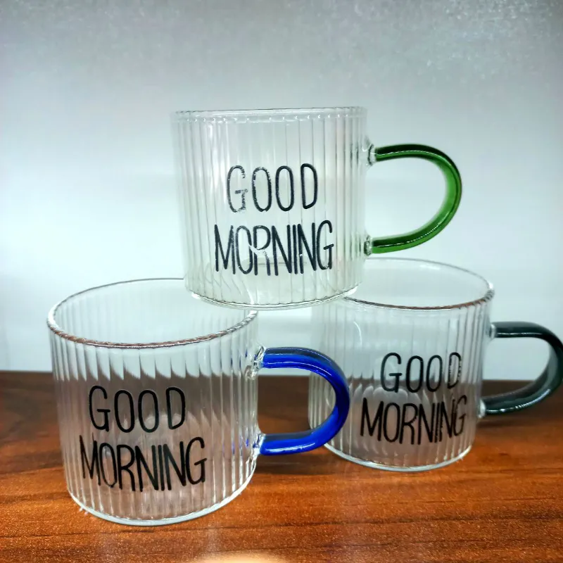 شات قهوه پیرکس Good Morning دسته رنگی